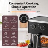 Devanti 4.5L Glass Air Fryer Kitchen Oven Knob Control 1350W Healthy Cooker Black