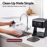 Devanti 4.5L Glass Air Fryer Kitchen Oven Knob Control 1350W Healthy Cooker Black
