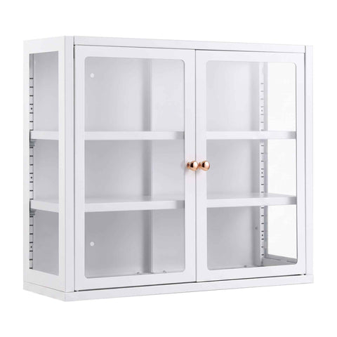 Artiss Buffet Cabinet Sideboard Wall Mounted Clear Display Storage 60cm White In Australia - Darrahopens