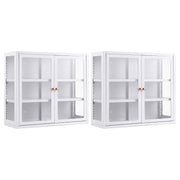 Artiss Buffet Cabinet Sideboard X2 Wall Mounted Clear Display Storage 60cm White