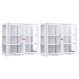 Artiss Buffet Cabinet Sideboard X2 Wall Mounted Clear Display Storage 60cm White