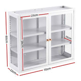 Artiss Buffet Cabinet Sideboard X2 Wall Mounted Clear Display Storage 60cm White In Australia - Darrahopens