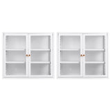 Artiss Buffet Cabinet Sideboard X2 Wall Mounted Clear Display Storage 60cm White