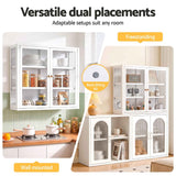 Artiss Buffet Cabinet Sideboard X2 Wall Mounted Clear Display Storage 60cm White In Australia - Darrahopens