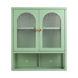 Artiss Buffet Cabinet Sideboard Wall Mounted Fluted Display Storage 70cm Green In Australia - Darrahopens