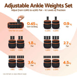 Everfit Adjustable Ankle Weights, 1 Pair (0.9-4.55Kg) Removable Sandbags for Women & Men, Wrist Weights & Leg Weights for Home Gym, Pilates, Walking, Strength Training In Australia - Darrahopens