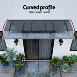 Instahut Window Door Awning Canopy 1m x 3m Grey Solid Sheet Metal Frame