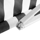 Instahut Retractable Folding Arm Awning Manual Sunshade 3Mx2.5M Grey White