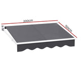 Instahut Retractable Folding Arm Awning Motorised Sunshade 2Mx1.5M Grey In Australia - Darrahopens