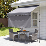 Instahut 2.1M x 1.8M Manual Pivot Arm Awning With Front Curtain Grey In Australia - Darrahopens