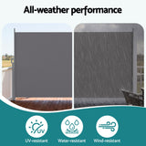 Instahut 1.8X3.5M Side Awning Retractable Privacy Screen Outdoor Sun Shade Grey