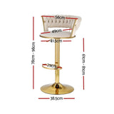 Artiss Bar Stools X3 Kitchen Counter Chair Gas Lift Velvet Woven Backrest Ivory In Australia - Darrahopens