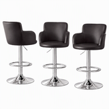Artiss 3x Bar Stools Counter Chairs Swivel Adjustable Tub PU Leather Brown In Australia - Darrahopens