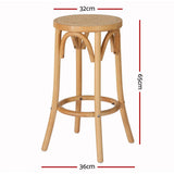 Artiss Bar Stools Set of 3 Kitchen Wooden Bar Stool Dining Chair 65cm In Australia - Darrahopens