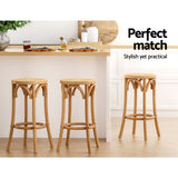 Artiss Bar Stools Set of 3 Kitchen Wooden Bar Stool Dining Chair 65cm