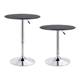 Artiss Bar Stools and Table Set 3PCS Dining Desk Kitchen Chair PVC Leather Black