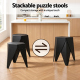 Artiss Bar Stools and Table Set 3PCS Dining Desk Kitchen Chair PVC Leather Black