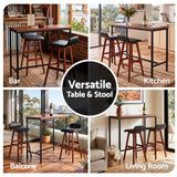Artiss 3Pcs Bar Table and Stools Set Dining Desk Kitchen Chairs Cafe Pub Wood