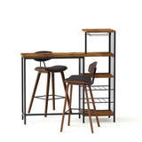 Artiss 3Pcs Bar Table and Stools Set Dining Table Solid Wood Kitchen Chairs Cafe Pub