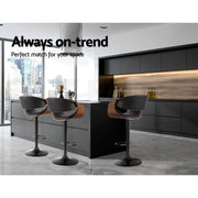 Artiss Bar Stools X3 Kitchen Counter Chair Gas Lift Swivel PU Ambrus Black