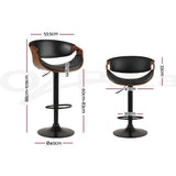 Artiss Bar Stools X3 Kitchen Counter Chair Gas Lift Swivel PU Ambrus Black In Australia - Darrahopens