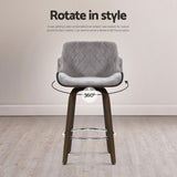 Artiss Bar Stools Set of 3 Kitchen Wooden Bar Stool Dining Chair Swivel Velvet In Australia - Darrahopens