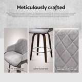 Artiss Bar Stools Set of 3 Kitchen Wooden Bar Stool Dining Chair Swivel Velvet In Australia - Darrahopens