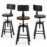 Artiss 3x Bar Stool Swivel Industrial Counter Barstools 63-79cm Seat Height Adjustable Metal Legs