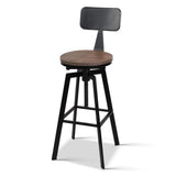 Artiss 3x Bar Stool Swivel Industrial Counter Barstools 63-79cm Seat Height Adjustable Metal Legs