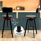 Artiss 3x Bar Stool Swivel Industrial Counter Barstools 63-79cm Seat Height Adjustable Metal Legs