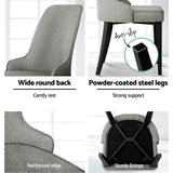 Artiss Dining Chairs Set of 4 Linen Fabric Grey