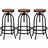 Artiss 3x Bar Stool Backless Swivel Counter Barstools 70-90cm Seat Height Adjustable Industrial In Australia - Darrahopens