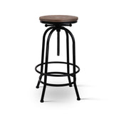 Artiss 3x Bar Stool Backless Swivel Counter Barstools 70-90cm Seat Height Adjustable Industrial