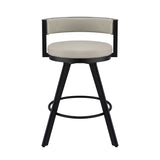 Artiss Bar Stools Set of 3 Swivel Counter Stools with Padded Backrest PU Leather Beige