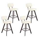 Artiss Bar Stools Set of 4 Swivel Counter 68cm Height Stools w/ Padded Backrest Beige