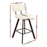 Artiss Bar Stools Set of 4 Swivel Counter 68cm Height Stools w/ Padded Backrest Beige