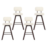 Artiss Bar Stools Set of 4 Swivel Counter 68cm Height Stools w/ Padded Backrest Beige