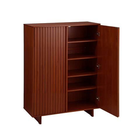 Artiss Shoe Cabinet 5 Tier Storage Organiser w/ Adjustable Shelves Bamboo In Australia - Darrahopens