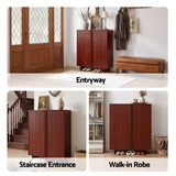 Artiss Shoe Cabinet 5 Tier Storage Organiser w/ Adjustable Shelves Bamboo
