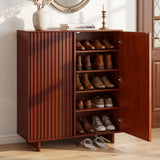 Artiss Shoe Cabinet 5 Tier Storage Organiser w/ Adjustable Shelves Bamboo