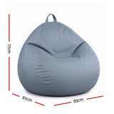 Artiss Outdoor Bean Bag Chair Cover (No Filler) Splash-Proof Beanbag Sofacover for Adults Teens Kids Stuffable Bean Bag Cover for Patio Poolside Relaxing, Grey