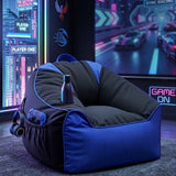 Artiss Gaming Bean Bag Chair Cover (No Filler) for Adults Teens Kids Splash-Proof Floor Gaming Chair Cover with Side Pockets, Headphone Hanger, Cup Holder, Bean Bag Cover Only