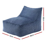 Artiss Bean Bag Chair Cover (No Filler) Soft Corduroy Stuffed Animal Storage Bean Bag Cover for Adults, Washable Lazy Sofa Cover for Living Room Bedroom, Blue