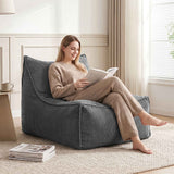 Artiss Bean Bag Chair Cover (No Filler) Soft Corduroy Stuffed Animal Storage Bean Bag Cover for Adults, Washable Lazy Sofa Cover for Living Room Bedroom, Grey