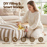 Artiss Outdoor Bean Bag Chair Cover (No Filler) Splash-Proof Beanbag Lounge Sofacover Stuffed Animal Storage Bean Bag Cover for Patio Poolside Relaxing, Taupe