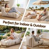 Artiss Outdoor Bean Bag Chair Cover (No Filler) Splash-Proof Beanbag Lounge Sofacover Stuffed Animal Storage Bean Bag Cover for Patio Poolside Relaxing, Taupe