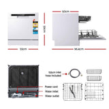 Devanti 8 Place Settings Benchtop Dishwasher White