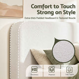 Artiss Queen Headboard for Bed Frame Boucle Fabric No-Assembly Vacuum Compressed Soft Backrest with Removable Washable Cover 172cm Wide
