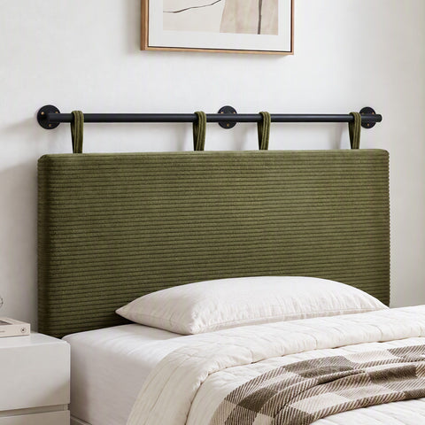 Artiss Wall Mounted Headboard King Single Corduroy Upholstered Hanging Bed Head In Australia - Darrahopens