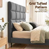 Artiss Bed Headboard Queen Bedhead Linen Fabric Charcoal